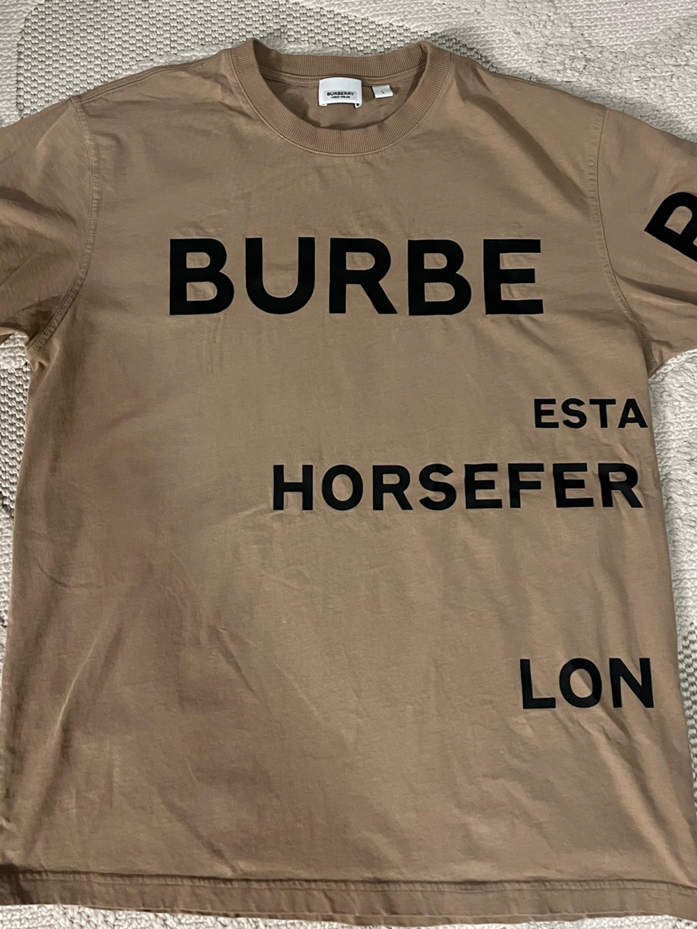 Burberry Khaki Brown Graphic Logo Short Sleeve Tee